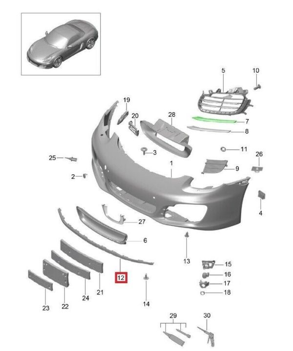 NEW GENUINE PORSCHE MACAN 2014 - 2018 FRONT BUMPER BLACK LOWER SPOILER 95B807061K1E0 - Image 4