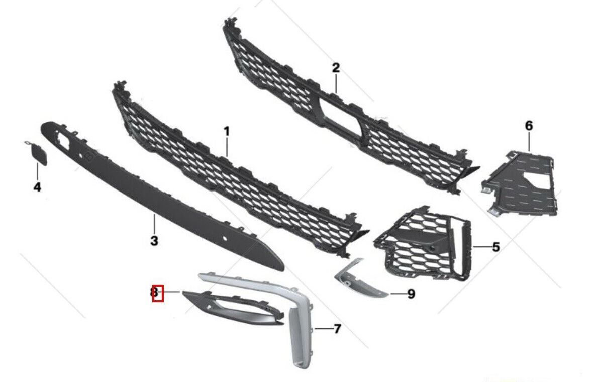 FOR NEW GENUINE BMW G07 X7 30dX 40iX 50iX M50dX SAV COVER FOG LAMP RIGHT - Image 4