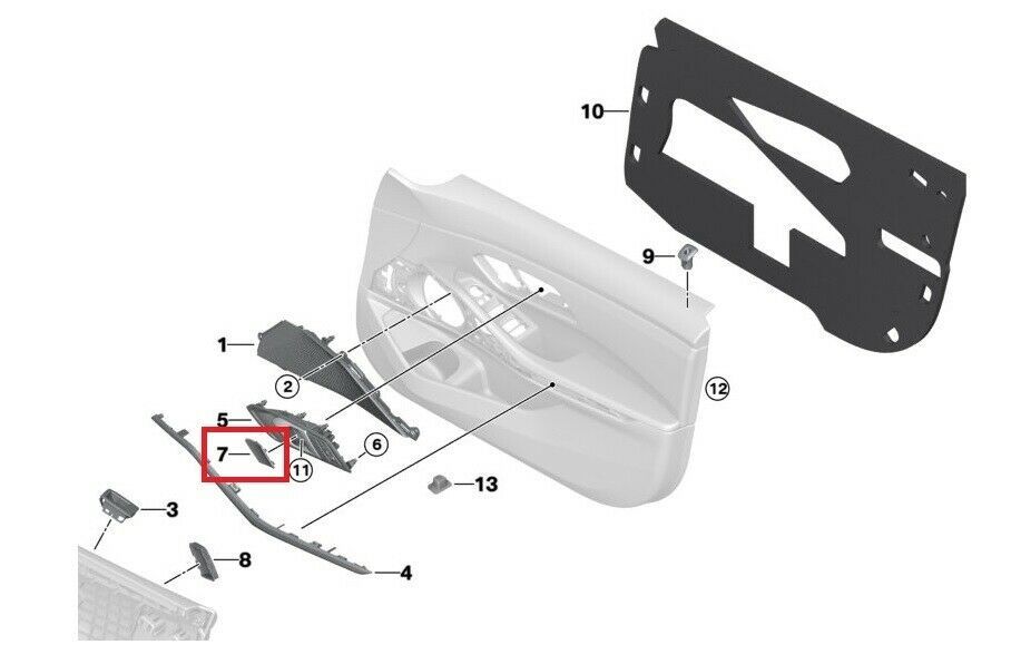 NEW GENUINE BMW 3 SERIES G20 INTERIOR DOOLR LOCK HANDLE INNER SCRUW COVER LEFT 51418494295 - Image 2