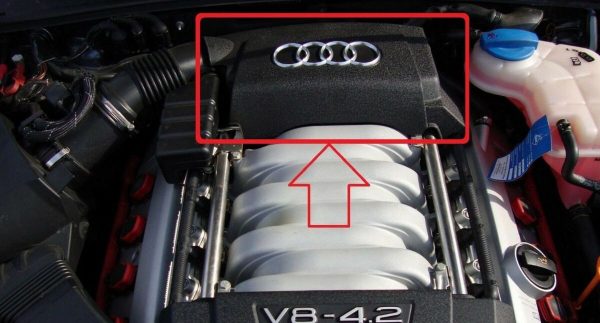 NEW GENUINE AUDI A6 05-08 V8 4.2 PETROL ENGINE REAR BLACK COVER TRIM 079103926C - Image 3