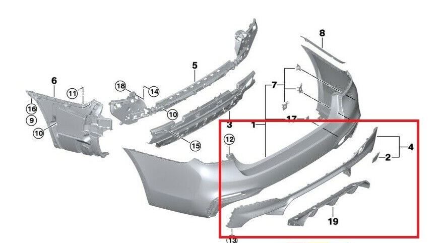 NEW GENUINE BMW 5 SERIES M5 F90 REAR BUMPER LOWER TRIM 51128073379 - Image 4