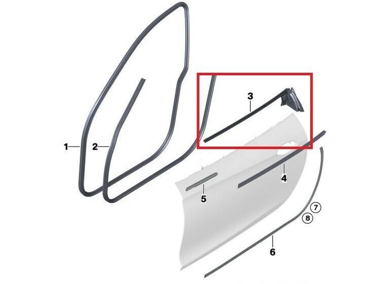 NEW GENUINE BMW 3 SERIES E92 FRONT DOOR INSIDE CHANNEL SEALING LEFT N/S 51337119089 - Image 5
