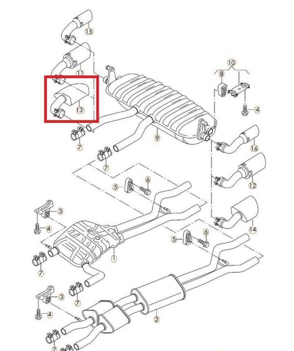NEW GENUINE VW TOUAREG REAR EXHAUST TAIL PIPE EXTENSION TIP RIGHT O/S 7P6253682S - Image 4