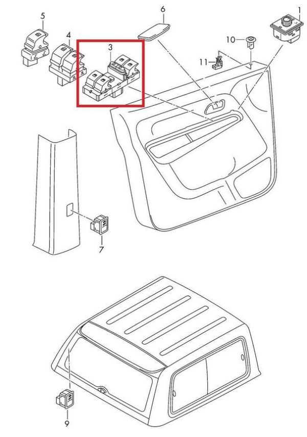 NEW GENUINE VOLKSWAGEN TIGUAN ELECTRIC WINDOW REGULATOR SWITCH 5K4959857AXSH - Image 4