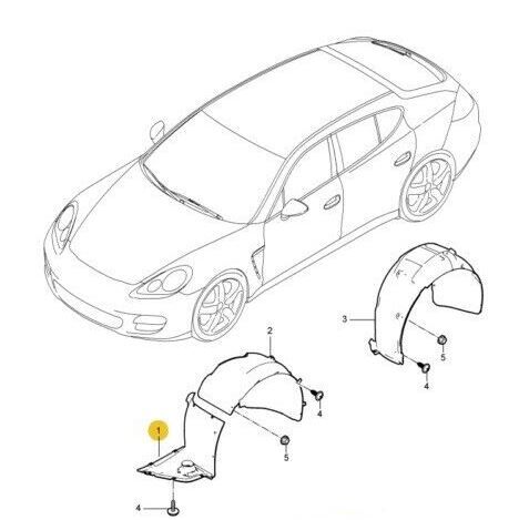 NEW GENUINE PORSCHE PANAMERA 2010 - 2016 FRONT LEFT WHEEL FRAME MUD FLAP 97050412320 - Image 5