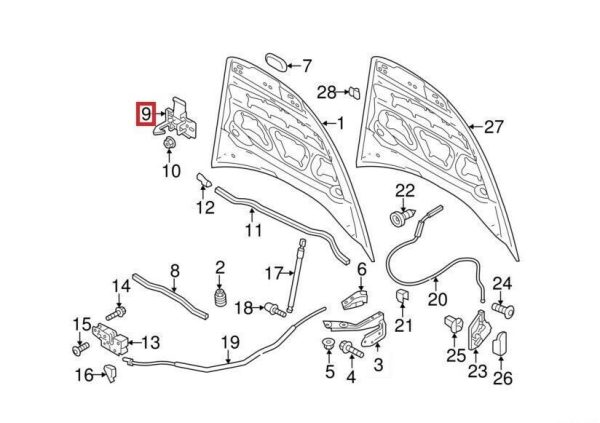 NEW GENUINE PORSCHE CAYENNE 2011 - 2018 ENGINE HOOD BONNET LOCK CATCH HOOK 95851148001 - Image 4