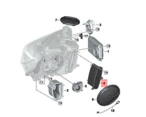 NEW GENUINE BMW 3 4 SERIES ADAPTIVE HEADLIGHT CONTROL MODULE LED 63117440881 - Image 4