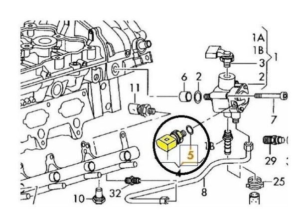 NEW GENUINE AUDI VOLKSWAGEN R8 GOLF A4 LOW PRESSURE FUEL SENSOR 06E906051K - Image 2