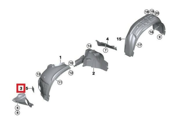 NEW GENUINE BMW X5 F15 FRONT WHEELARCH WHEEL SPOILER LEFT N/S 51717304045 - Image 4