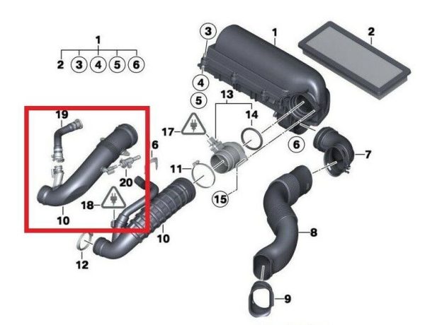 NEW GENUINE MINI COOPER S LCI R56 ENGINE INTAKE AIR DUCT HOSE 13717627502 - Image 5
