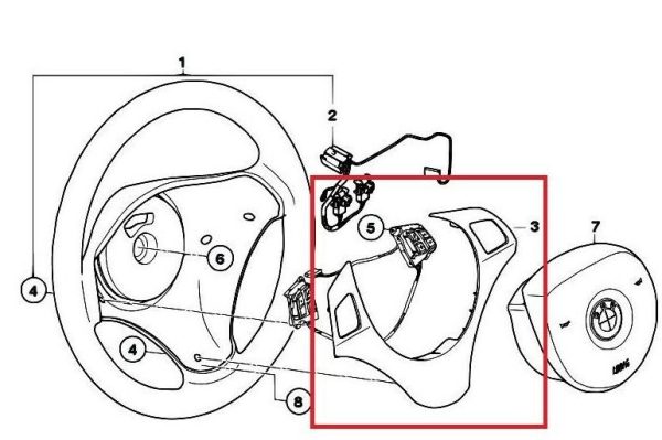 NEW GENUINE BMW 3 SERIES E90 E91 STEERING WHEEL TRIM COVER 32306771250 - Image 3
