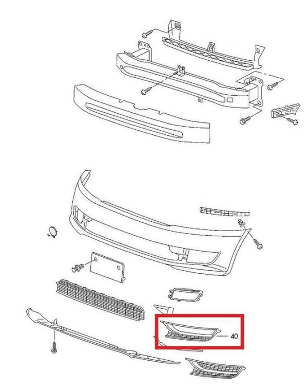 NEW GENUINE VOLKSWAGEN PASSAT B7 FRONT BUMPER LOWER GRILL RIGHT O/S 561853666A9B9 - Image 5