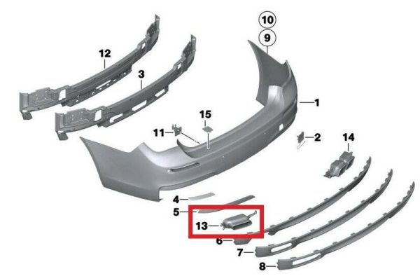 NEW GENUINE BMW 7 SERIES F01 F02 F03 F04 REAR EXHAUST TAILPIPE CHROME TRIM RIGHT 51127195406 - Image 3