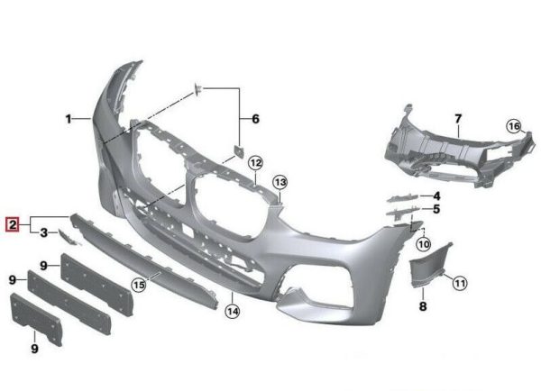 NEW GENUINE BMW X3 G01 X4 G02 COVER BUMPER FRONT LOWER 51118092755 - Image 5