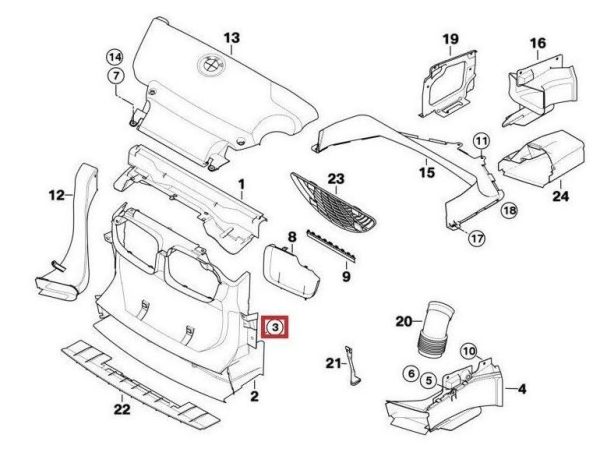 NEW GENUINE BMW M3 SERIES E46 FRONT RADIATOR AIR DUCT INTAKE 51717893351 - Image 10