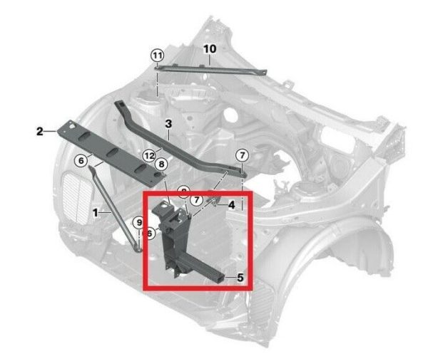 NEW GENUINE BMW X3 X4 F25 F26 FRONT REINFORCEMENT SUPPORT BAR RIGHT O/S 51647210500 - Image 4