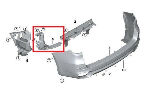 NEW GENUINE BMW X5 F15 REAR M SPORT BUMPER HOLDER BRACKET RIGHT O/S 51128054020 - Image 4