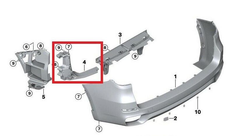 NEW GENUINE BMW X5 F15 REAR M SPORT BUMPER HOLDER BRACKET RIGHT O/S 51128054020 - Image 4