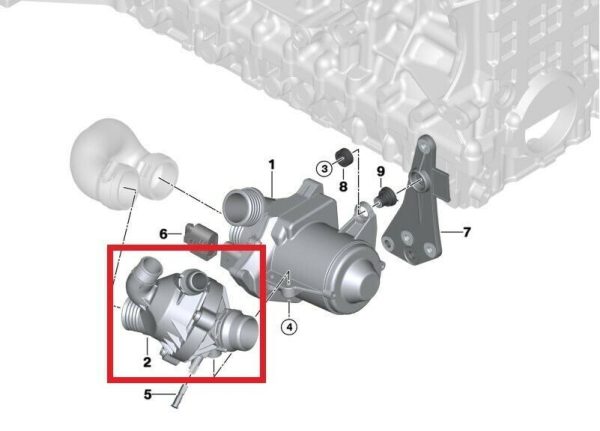 NEW GENUINE BMW 3.5 4.0 PETROL ENGINE COOLANT THERMOSTAT WITH HOUSING 11537601158 - Image 4