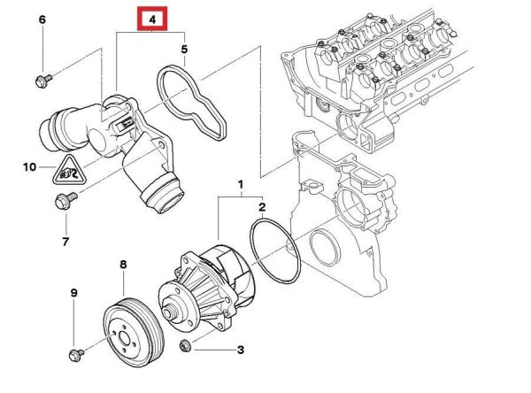 NEW GENUINE BMW 2.0 2.5 2.8 3.0 PETROL ENGINE COOLANT THERMOSTAT WITH HOUSING 11531437040 - Image 4