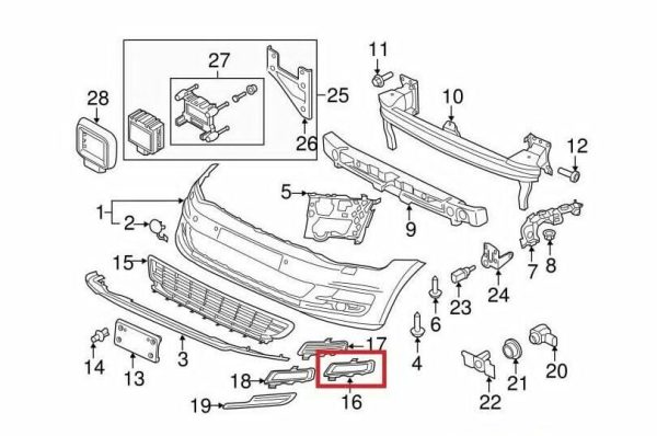 NEW GENUINE VOLKSWAGEN GOLF VII FOG LIGHT BEZEL FRONT PAIR SET LEFT AND RIGHT 5GM853211A9B9 + 5GM853212A9B9 - Image 5