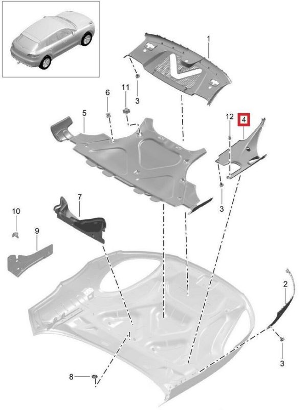NEW GENUINE PORSCHE MACAN COVER FOR ENGINE COMPARTMENT LEFT N/S 95B806583B1E0 - Image 4