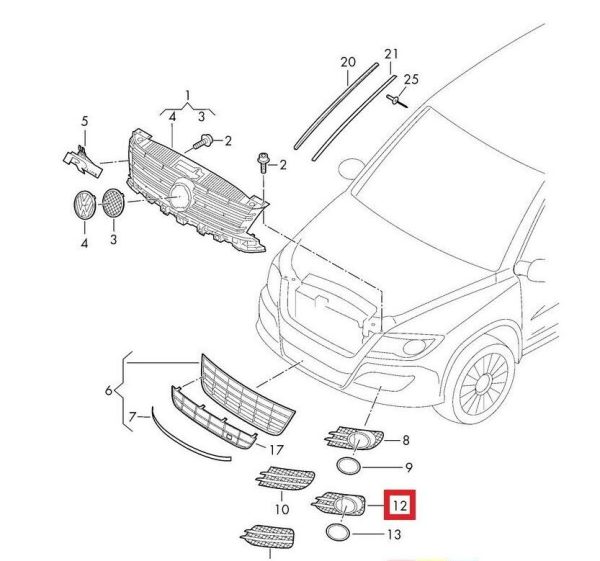 NEW GENUINE VOLKSWAGEN TIGUAN FRONT BUMPER LOWER FOG LIGHT TRIM LEFT N/S 5N0853665J9B9 - Image 4