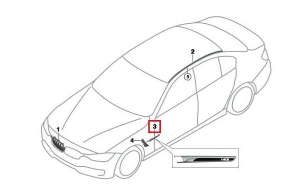 NEW GENUINE BMW 3 SERIES F80 M3 SIDE FENDER VENT TRIM LEFT N/S 51138056059 - Image 4