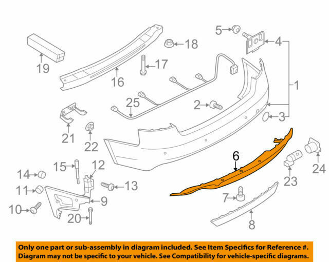 NEW GENUINE AUDI A4 B8 07 - 11 REAR BUMPER DIFFUSER LOWER SPOILER SATIN BLACK 8K0807521A01C - Image 2