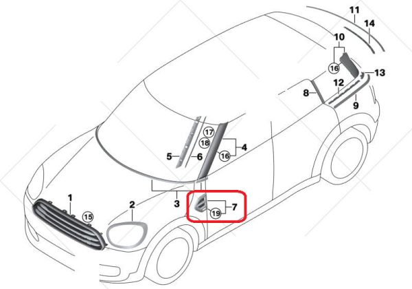 MINI NEW GENUINE F60 COUNTRYMAN JCW ALL4 SIDE MARKER TRIM LEFT N/S 51137414097 - Image 2