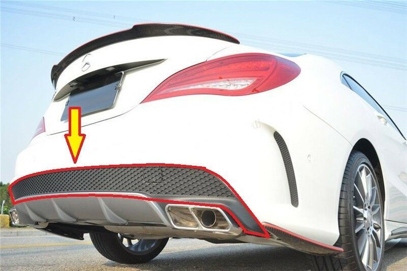 NEW GENUINE MERCEDES BENZ MB CLA CLASS W117 AMG REAR BUMPER DIFFUSER BLACK - Image 2