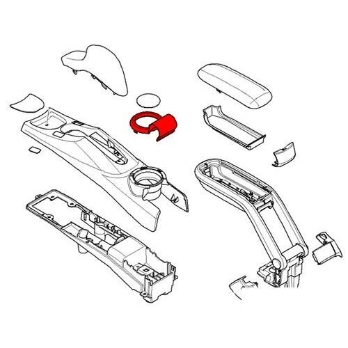 MINI NEW GENUINE R50 R52 R53 REAR TRIM RING ANTHRACITE ARMREST CUP HOLDER 51166958354 - Image 2