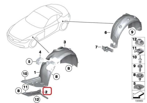 BMW NEW GENUINE Z4 SERIES E89 PRESSURE LIP FRONT LEFT N/S 51717199459 - Image 4