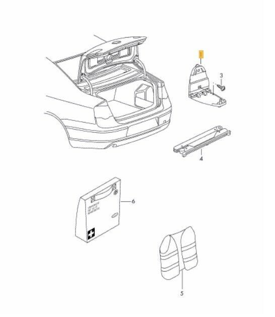 NEW GENUINE VW PASSAT CC 09-16 REAR TRUNK WARNING TRIANGLE MOUNTING BRACKET 3C88602859B9 - Image 2