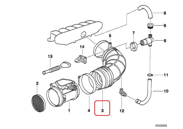 BMW NEW GENUINE 3 Z3 SERIES E36 PETROL ENGINES MASS AIR FLOW INTAKE BOOT 13541703588 - Image 2