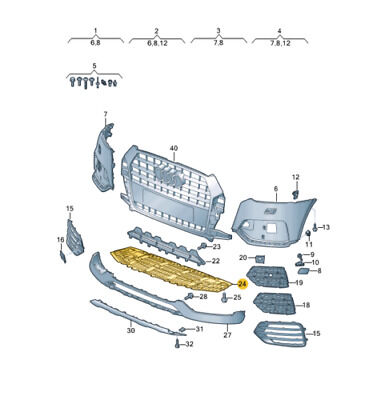 GENUINE AUDI Q3 2015-2018 FRONT UNDER ENGINE CLOSING ELEMENT COVER 8U0807233H - Image 2