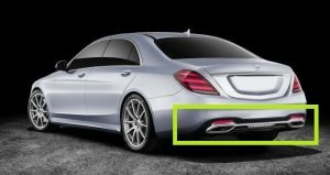 NEW GENUINE MB S W222 AMG LINE REAR BUMPER DIFFUSER A2228855201