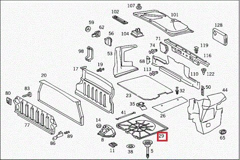 NEW GENUINE MERCEDES BENZ SL CLASS R129 SPARE WHEEL COVER TRIM A1296903530 - Image 2