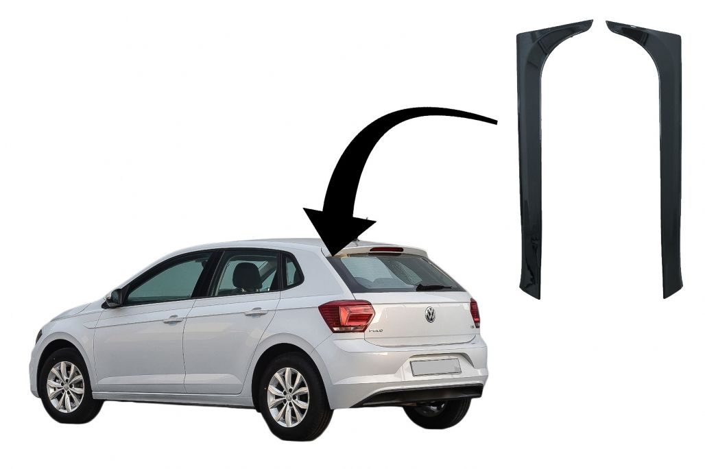 Trunk Rear Window Fin Spoiler suitable for VW Polo AW MK6 (2018-up) Piano Black