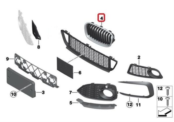 BMW 1 F20 F21 LCI NEW GENUINE NEW FRONT M SPORT UPPER KIDNEY GRILLE LEFT N/S 51137371685 - Image 2