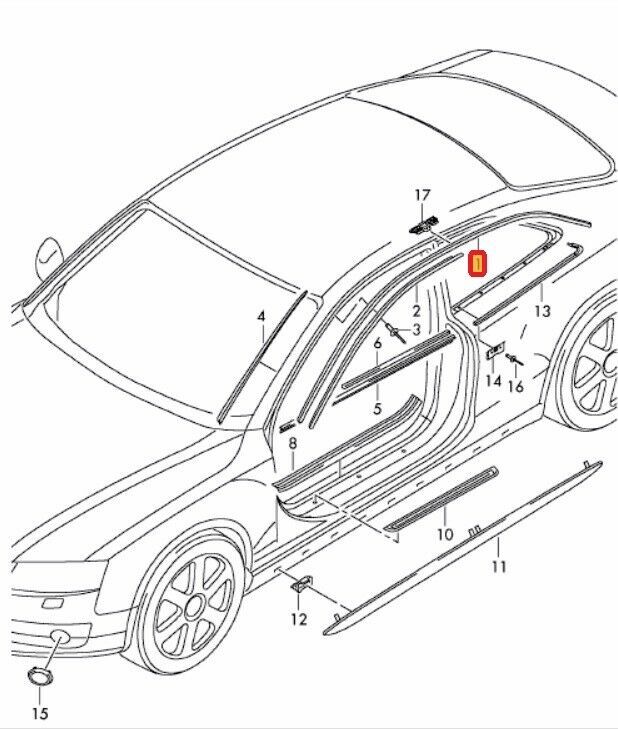 NEW GENUINE AUDI A5 2008-2016 CHROME ROOF MOLDING TRIM RIGHT O/S 8T0853704F 2ZZ - Image 2
