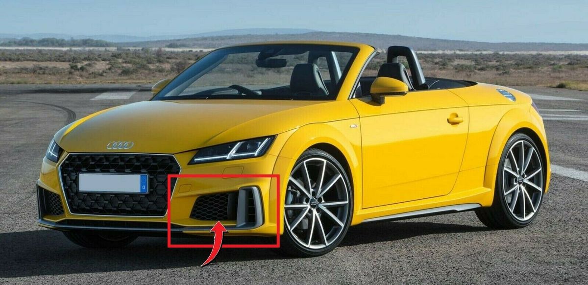 NEW GENUINE AUDI TT/TTS FRONT BUMPER AIR GUIDE GRILLE CHROME LEFT N/S 8S0807681A3Q7 - Image 2