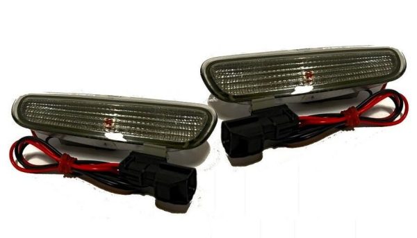 Black Smoked Front Bumper Side Markers/ Corner Lights Indicators (Turnsignals) For Volvo S40 / V40 MK1 1996-1999 - Image 2