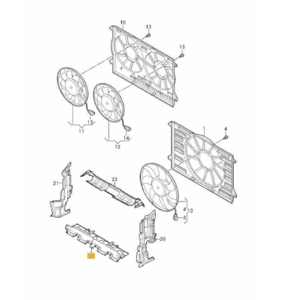 NEW GENUINE AUDI Q7 2016- RADIATOR SUPPORT LOWER DUCT GUIDE 4M0121286A - Image 2
