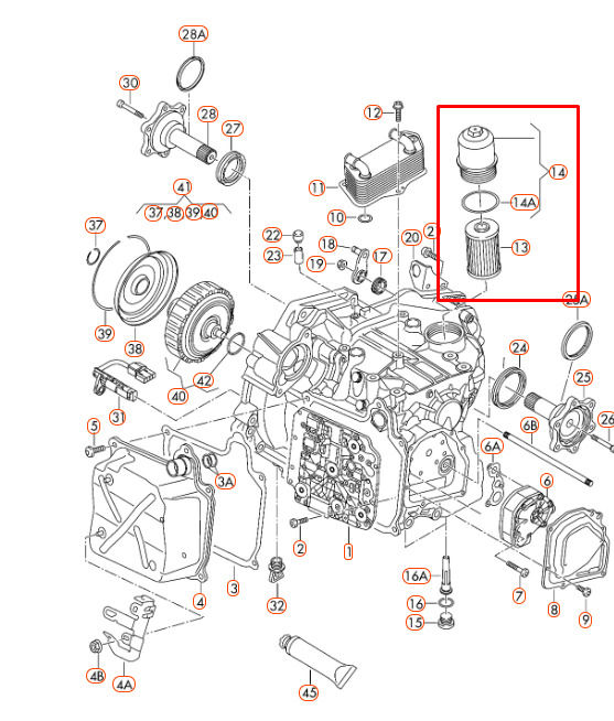 NEW GENUINE AUDI VOLKSWAGEN GOLF MK7 DSG GEARBOX TRANSMISSION FILTER 02E305051C - Image 2