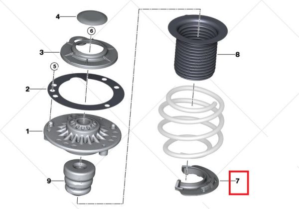 MINI NEW GENUINE F55 F56 F57 FRONT LOWER RUBBER SPRING PAD 31336860789 - Image 2