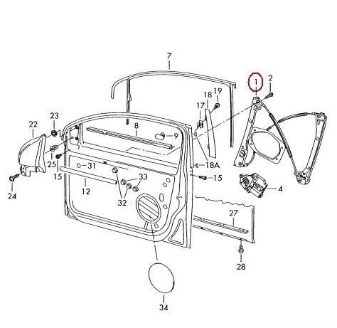 NEW GENUINE VW GOLF MK5 FRONT LEFT N/S SIDE 2 DOOR WINDOW REGULATOR 1K3837461A - Image 3