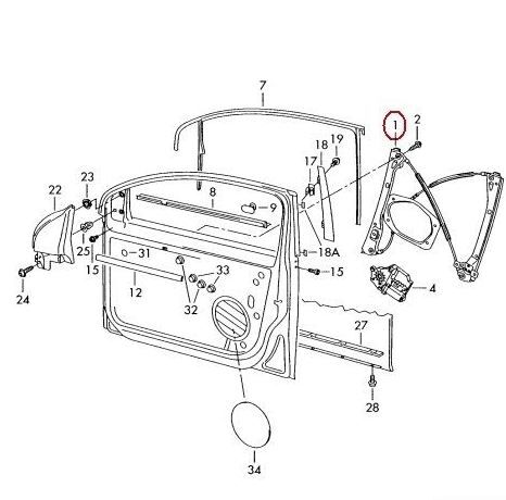 NEW GENUINE VW GOLF MK5 FRONT RIGHT O/S SIDE 4 DOOR WINDOW REGULATOR 1K4837462A - Image 3