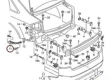 GENUINE AUDI A6 98-05 SALOON O/S RIGHT REAR BUMPER SUPPORT BRACKET 8 CYLINDER 4B4807454 - Image 3