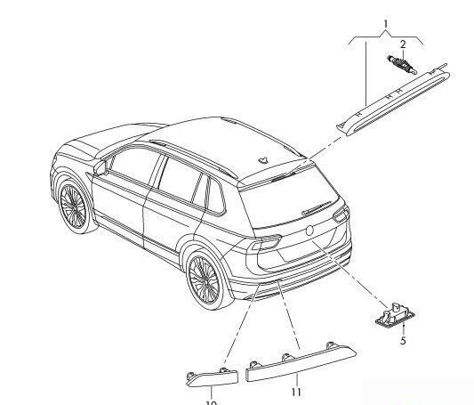 NEW GENUINE VW TIGUAN 16-17 REAR BUMPER OUTER RIGHT O/S REFLECTOR 5NA945104 - Image 3